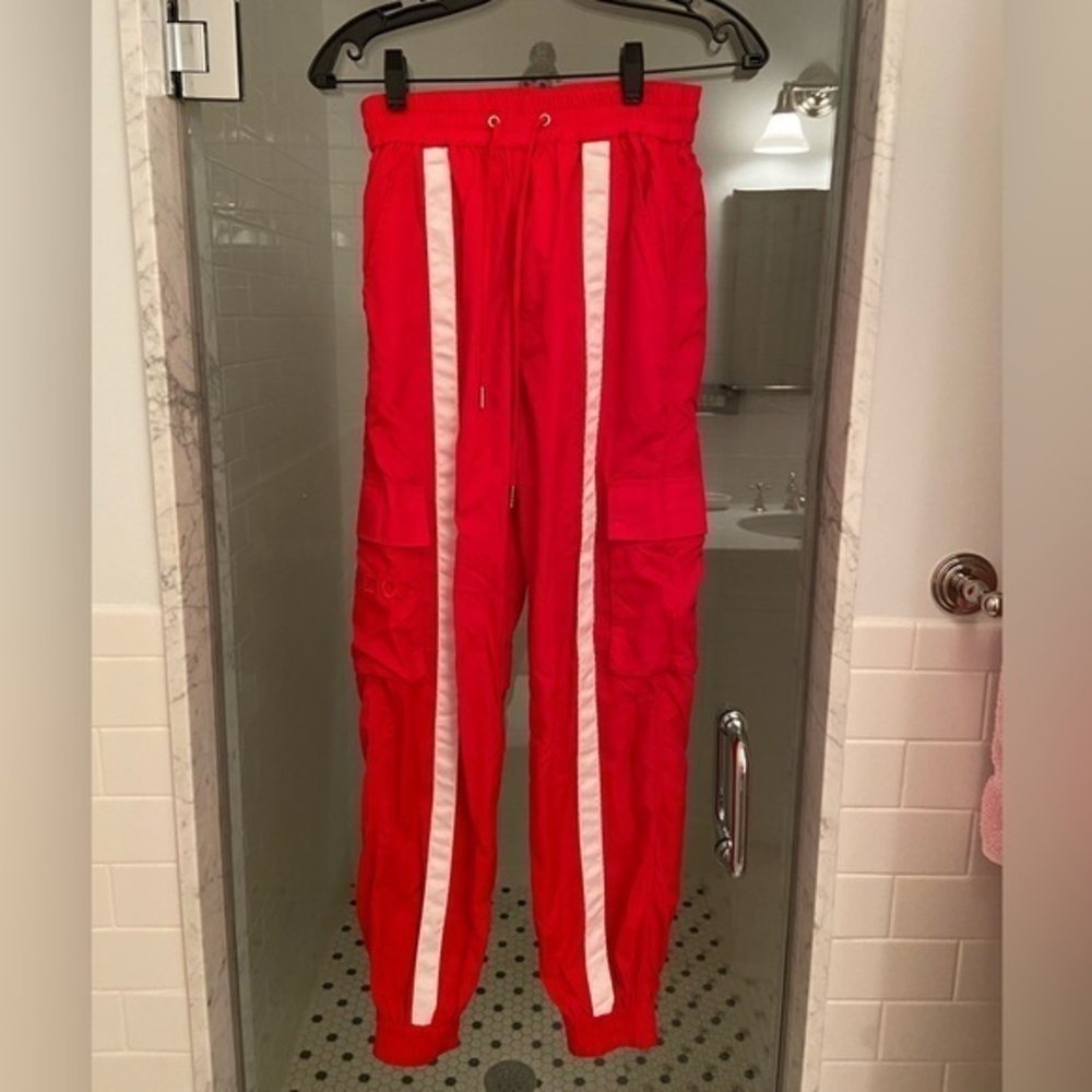 Danielle‎ Guizio red nylon sweatpants RARE